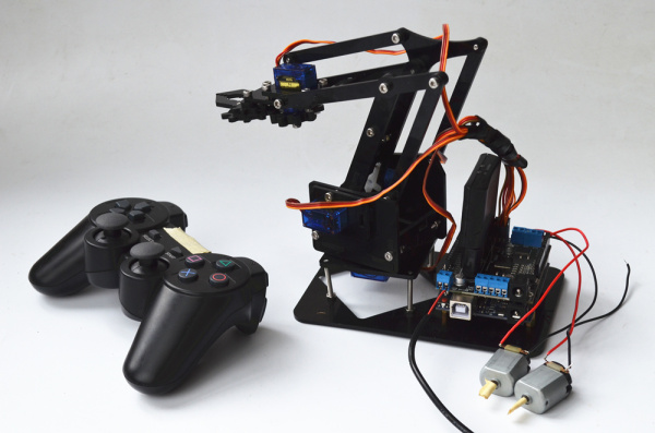 SNAR10 遥控机械手臂机器人 拼装亚克力 4dof自由度 arduino PS2