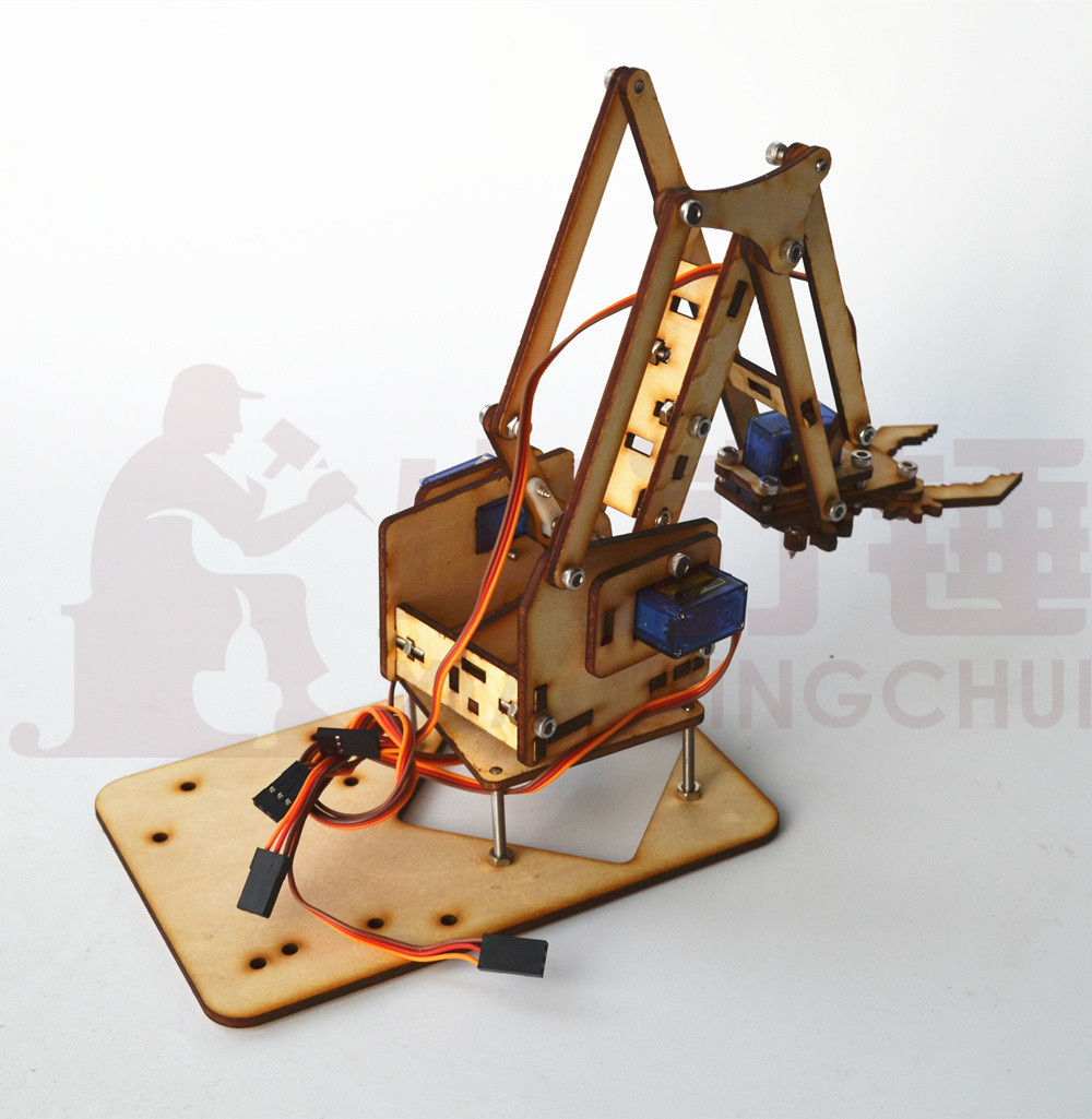 4自由度 木板舵机 机器人机械手臂 sg90 arduino 树莓派