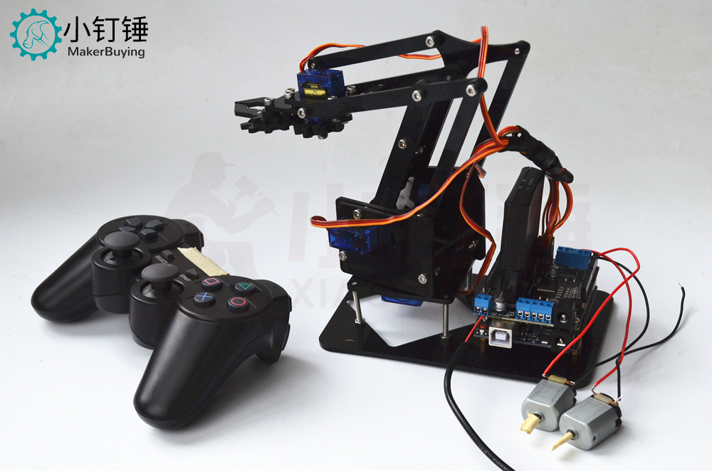 SNAR10 arduino PS2遥控4自由度机械臂教程