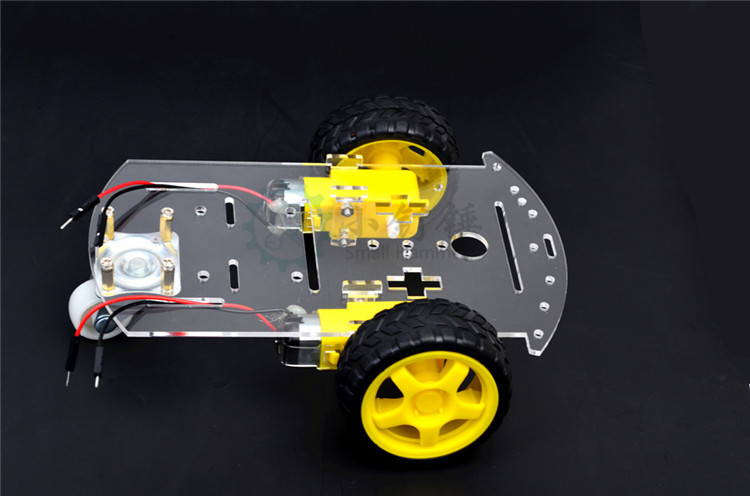 SNC250智能小车底盘 三轮 亚克力 万向轮 遥控小车 机器人底盘 arduino