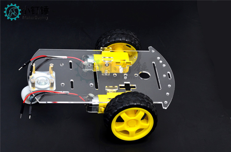 0031 三轮智能小车底盘SNC250  亚克力 万向轮 遥控小车 机器人底盘 arduino