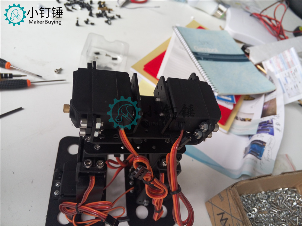 SNAM3100 8自由度 人形机器人不带舵机安装教程