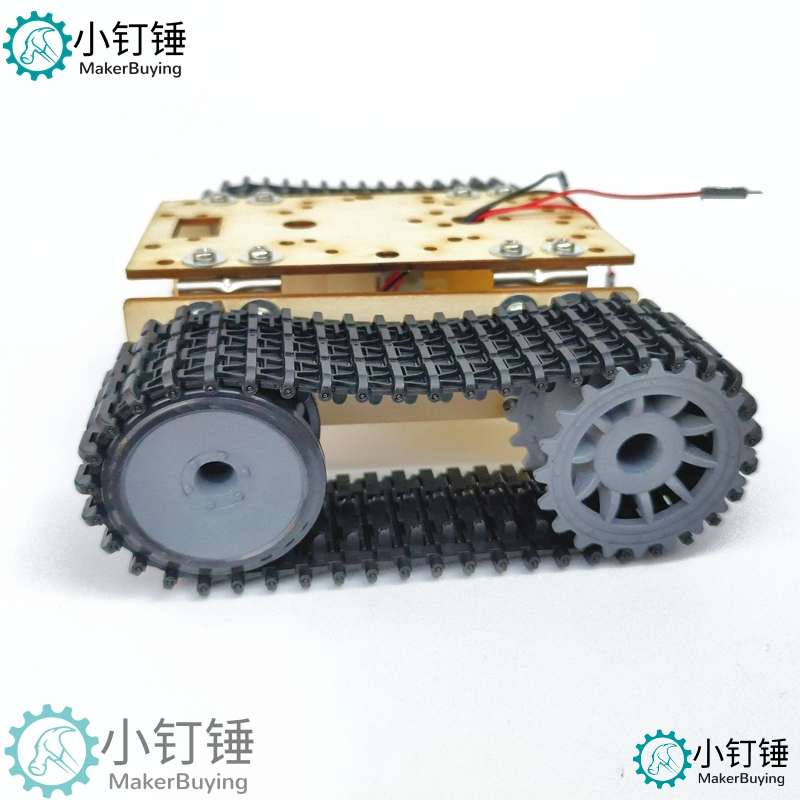 0036 探月木板坦克底盘SN8400 经济机器人积木TT马达3-9v履带车智能小车