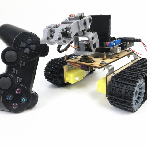 R3  PS2遥控机器人四自由度履带探测车底盘  arduino拼装DIY套件