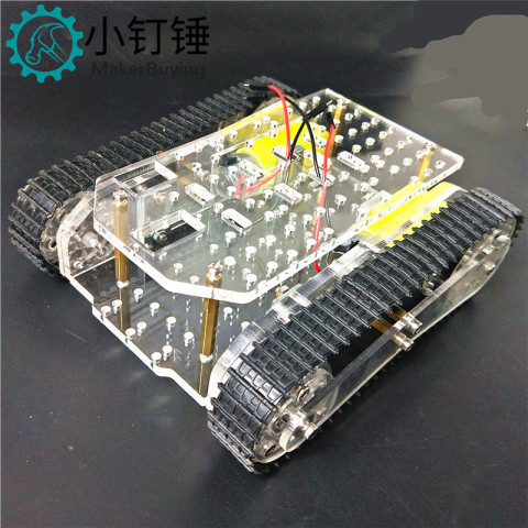 R4坦克机器人底盘亚克力透明 arduino智能小车 SN4600