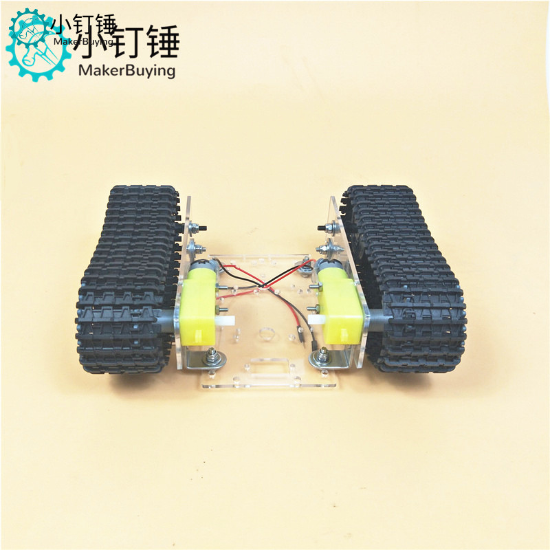 SN8700 经济机器人坦克底盘亚克力TT马达3-9v履带车智能小车底盘