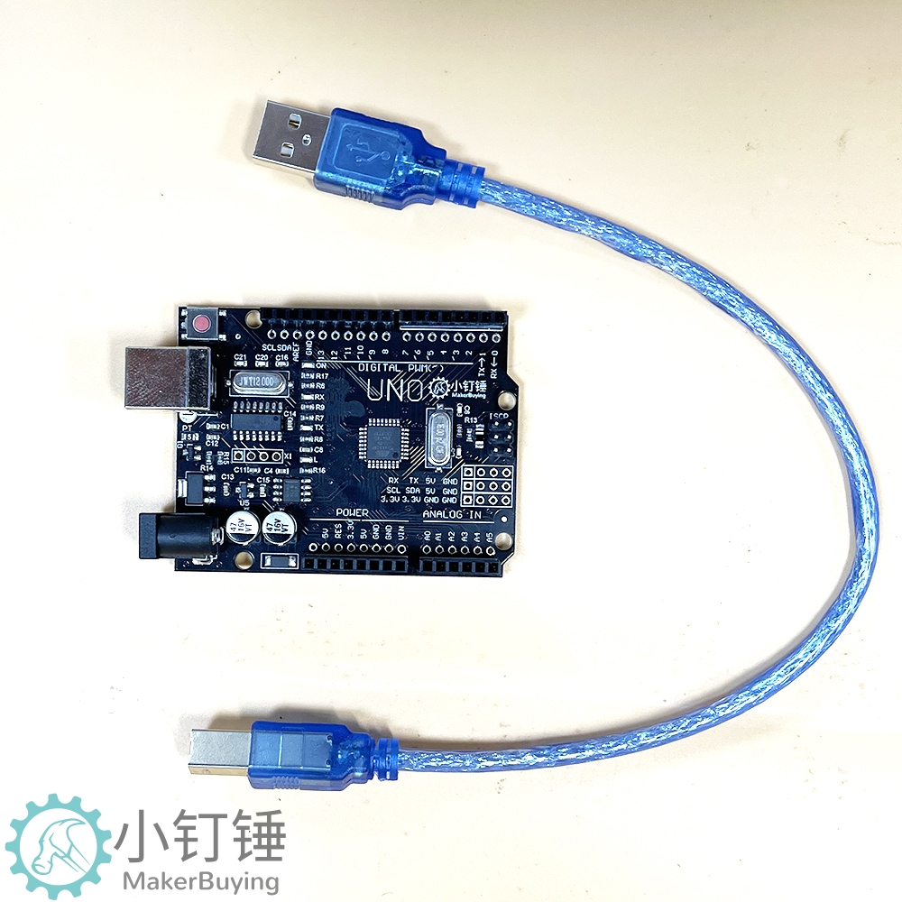 0008 小钉锤UNO开发板黑色带线SNAX2   开发板编程板R3 米思齐 智能小车DIY控制板
