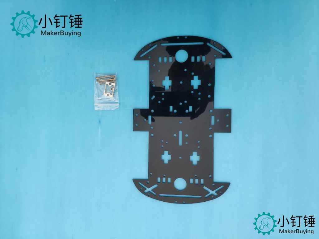 SNC395 黑色亚克力全向轮小车底盘金属支架安装教程
