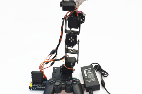 SNAR64 ps2遥控六自由度机械臂for arduino控制套装mg996舵机 教程