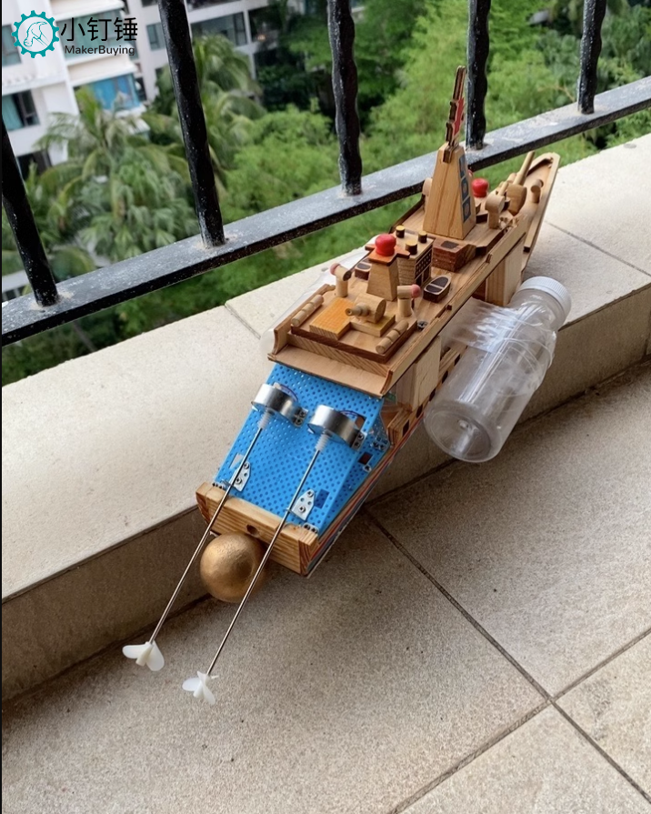 XDC30 双动力遥控船动力套件 SNP120 四通道遥控船 玩具船 4.8v/6v遥控拼装船 正反桨 两驱 创意diy玩具