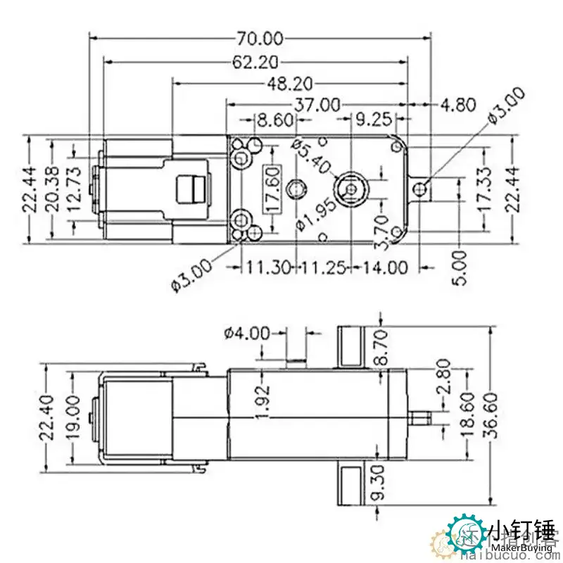 智能小车电机直流减速电机tt马达电机四驱玩具小车diy马达带JST线M389