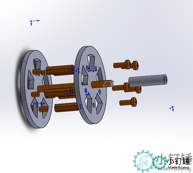 3DX19 从动轮安装教程 小钉锤探月升级亚克力
