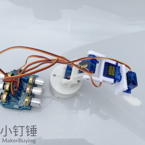 5dof五自由度舵机机械臂for arduino电位器旋钮控制机械手臂DIYsg90 米思齐图形化编程SNAM4