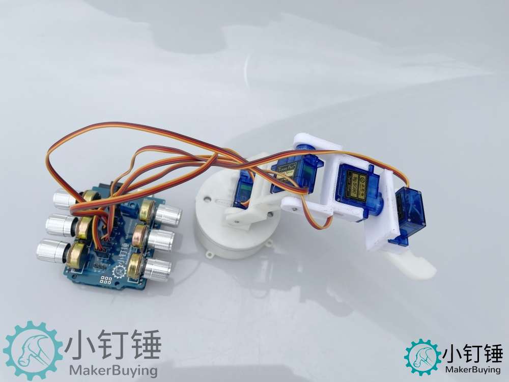 5dof五自由度舵机机械臂for arduino电位器旋钮控制机械手臂DIYsg90 米思齐图形化编程SNAM4