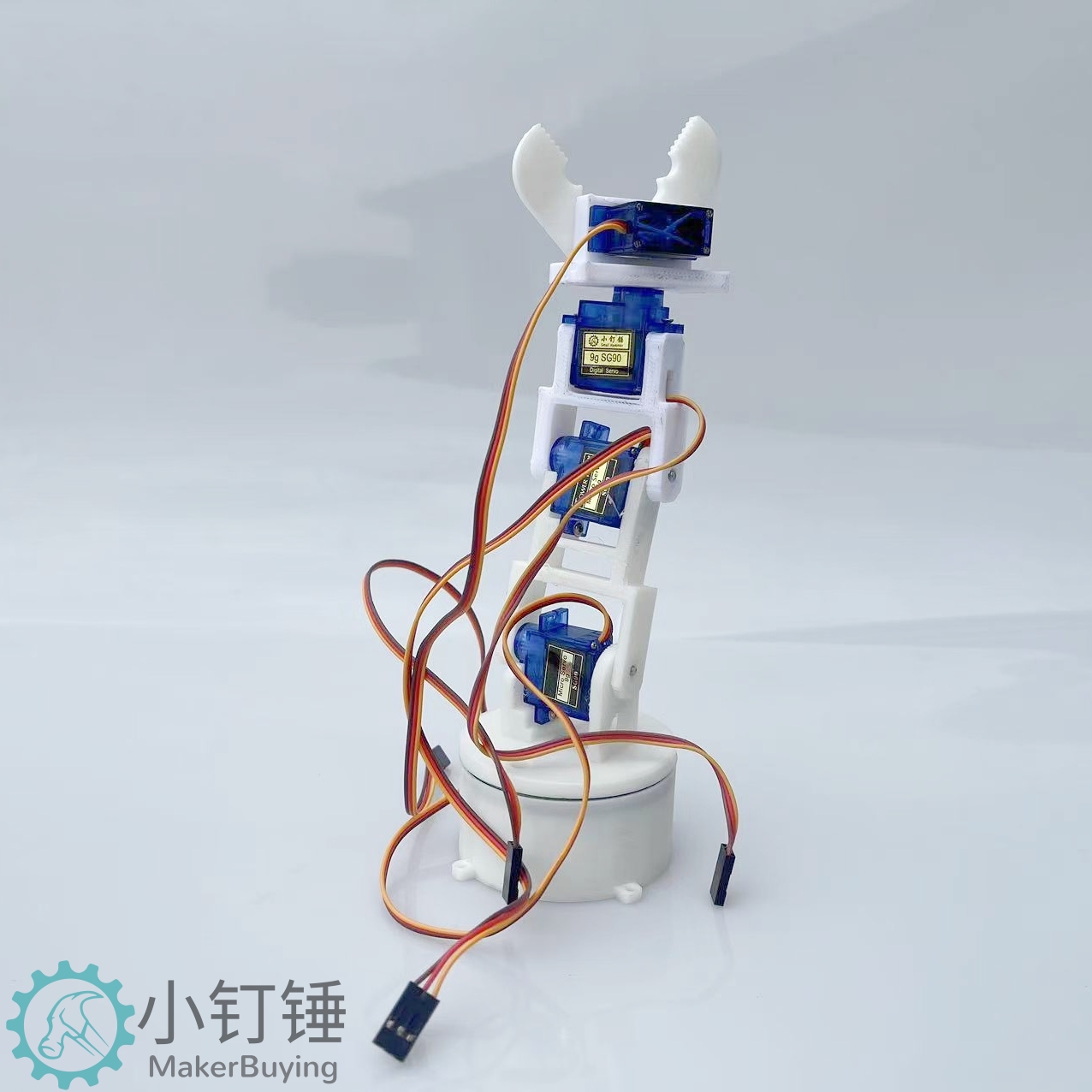 5dof五自由度3D打印机械手臂抓爪sg90舵机 机器人 科学课堂 SNAM3