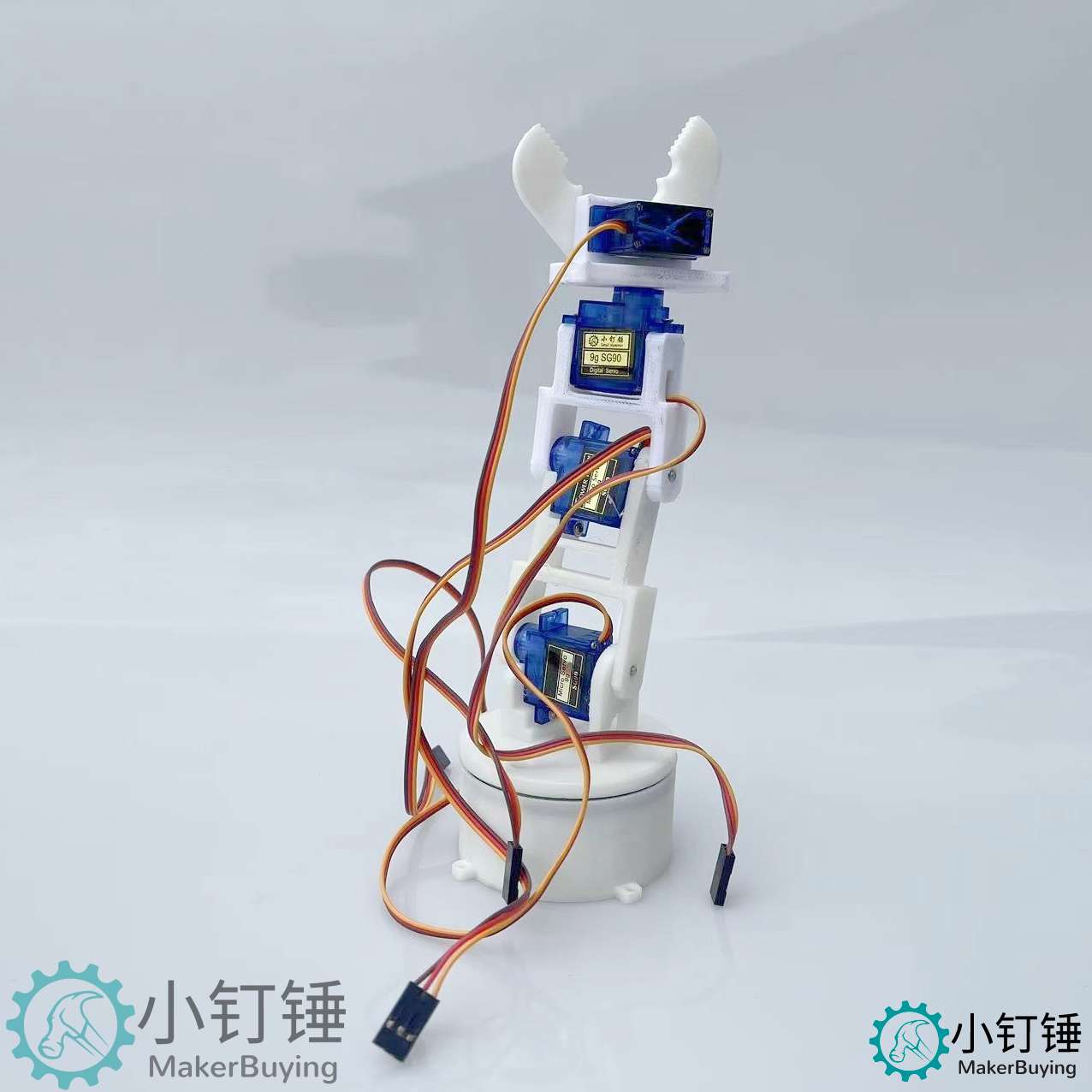 5dof五自由度3D打印机械手臂抓爪sg90舵机 机器人 科学课堂 SNAM3