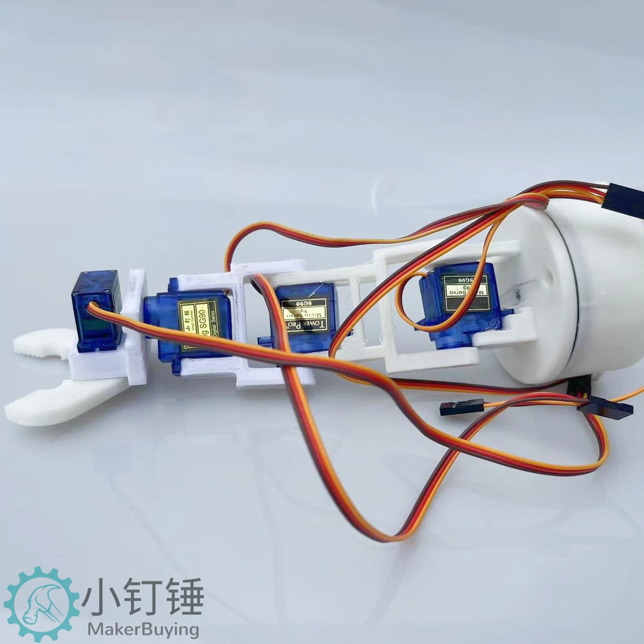 5dof五自由度3D打印机械手臂抓爪sg90舵机 机器人 科学课堂 SNAM3