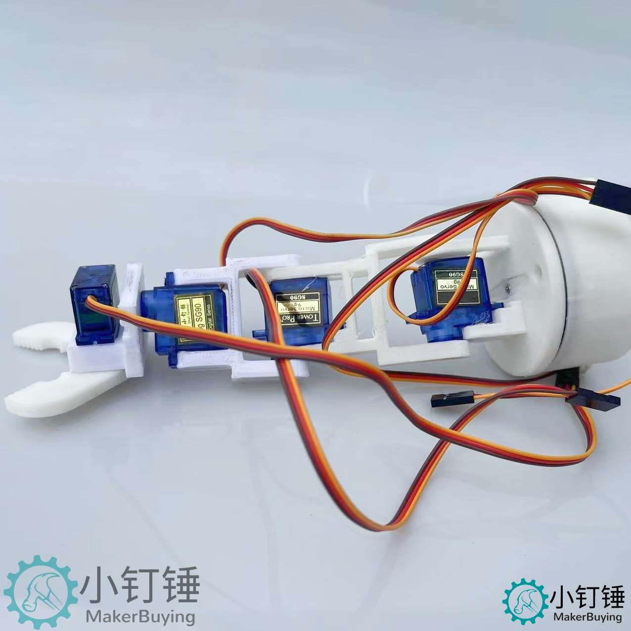 5dof五自由度3D打印机械手臂抓爪sg90舵机 机器人 科学课堂 SNAM3