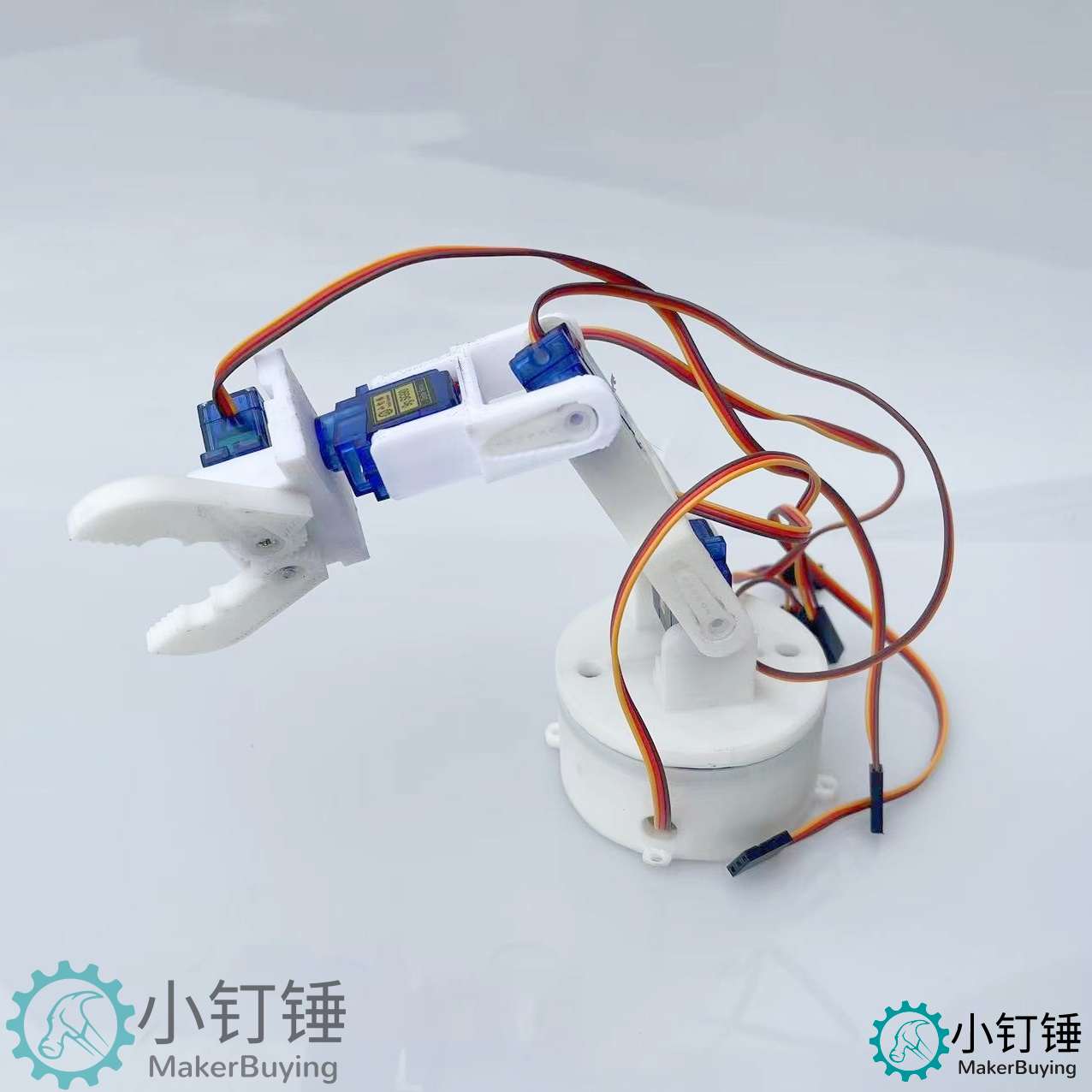 5dof五自由度3D打印机械手臂抓爪sg90舵机 机器人 科学课堂 SNAM3