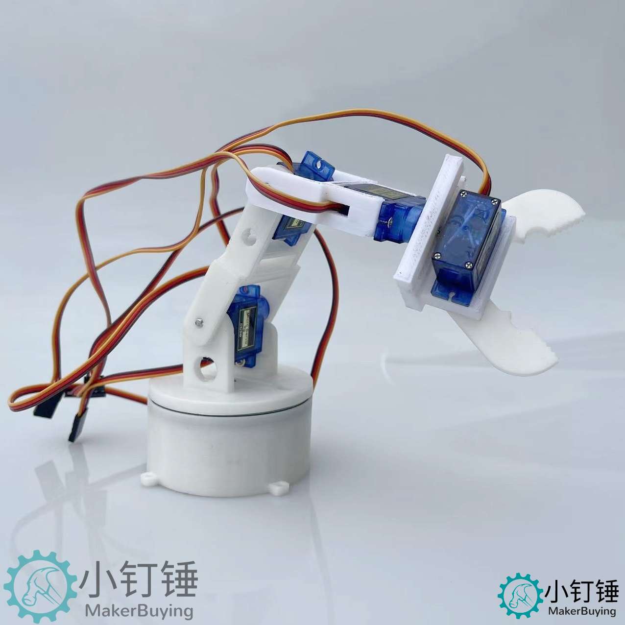 5dof五自由度3D打印机械手臂抓爪sg90舵机 机器人 科学课堂 SNAM3
