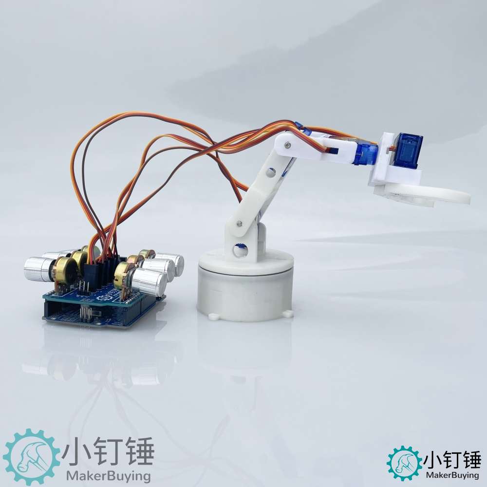 5dof五自由度舵机机械臂for arduino电位器旋钮控制机械手臂DIYsg90 米思齐图形化编程SNAM4