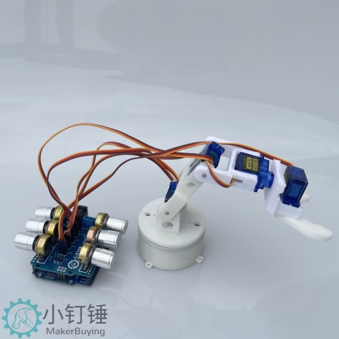 5dof五自由度舵机机械臂for arduino电位器旋钮控制机械手臂DIYsg90 米思齐图形化编程SNAM4