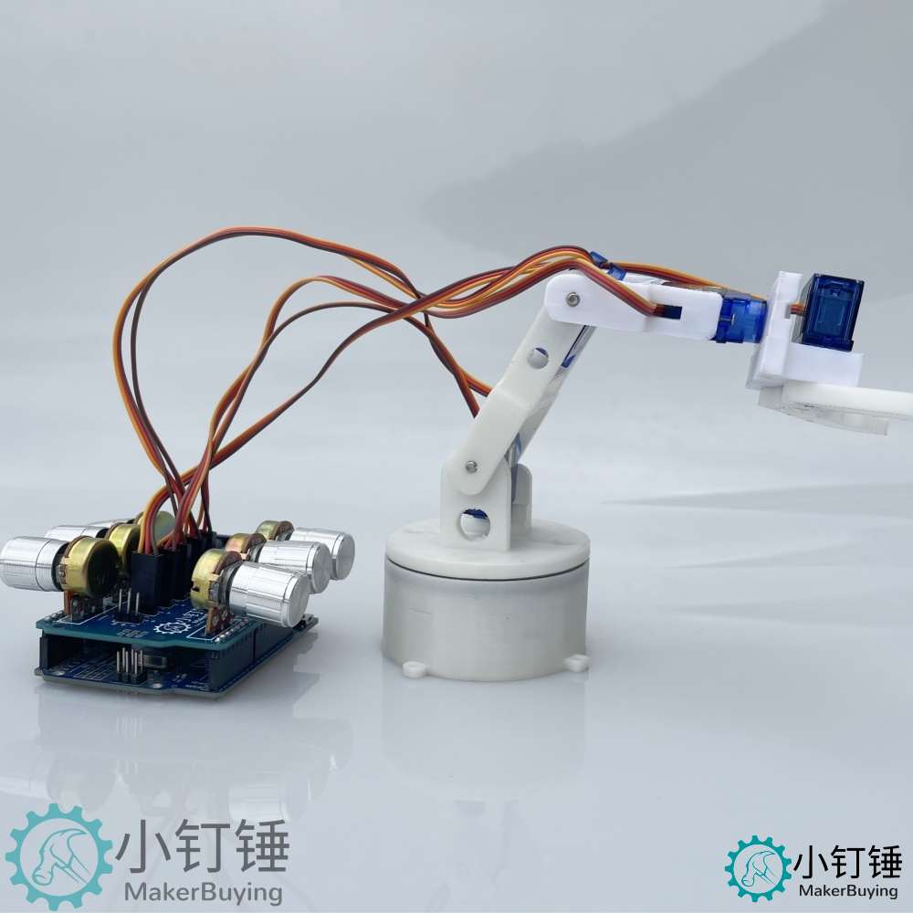 5dof五自由度舵机机械臂for arduino电位器旋钮控制机械手臂DIYsg90 米思齐图形化编程SNAM4