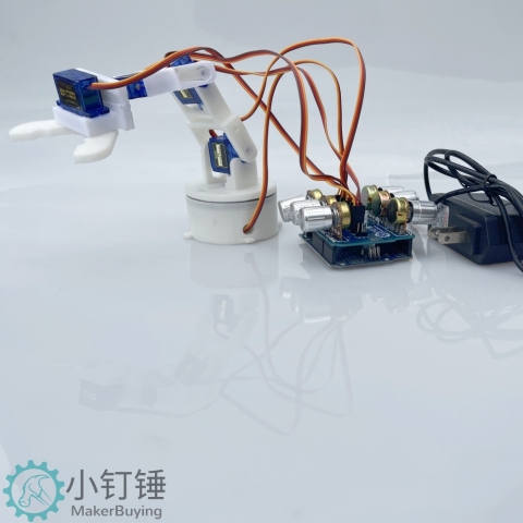 5dof五自由度舵机机械臂for arduino电位器旋钮控制机械手臂DIYsg90 米思齐图形化编程SNAM4