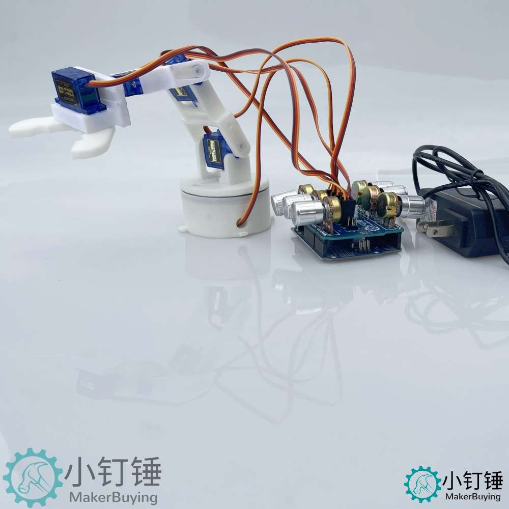 5dof五自由度舵机机械臂for arduino电位器旋钮控制机械手臂DIYsg90 米思齐图形化编程SNAM4