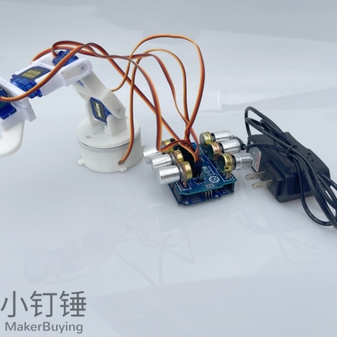 5dof五自由度舵机机械臂for arduino电位器旋钮控制机械手臂DIYsg90 米思齐图形化编程SNAM4