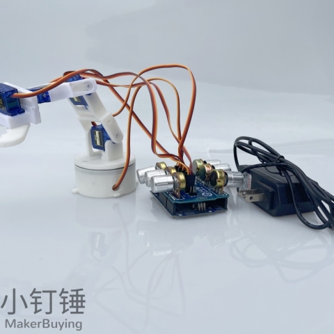 5dof五自由度舵机机械臂for arduino电位器旋钮控制机械手臂DIYsg90 米思齐图形化编程SNAM4