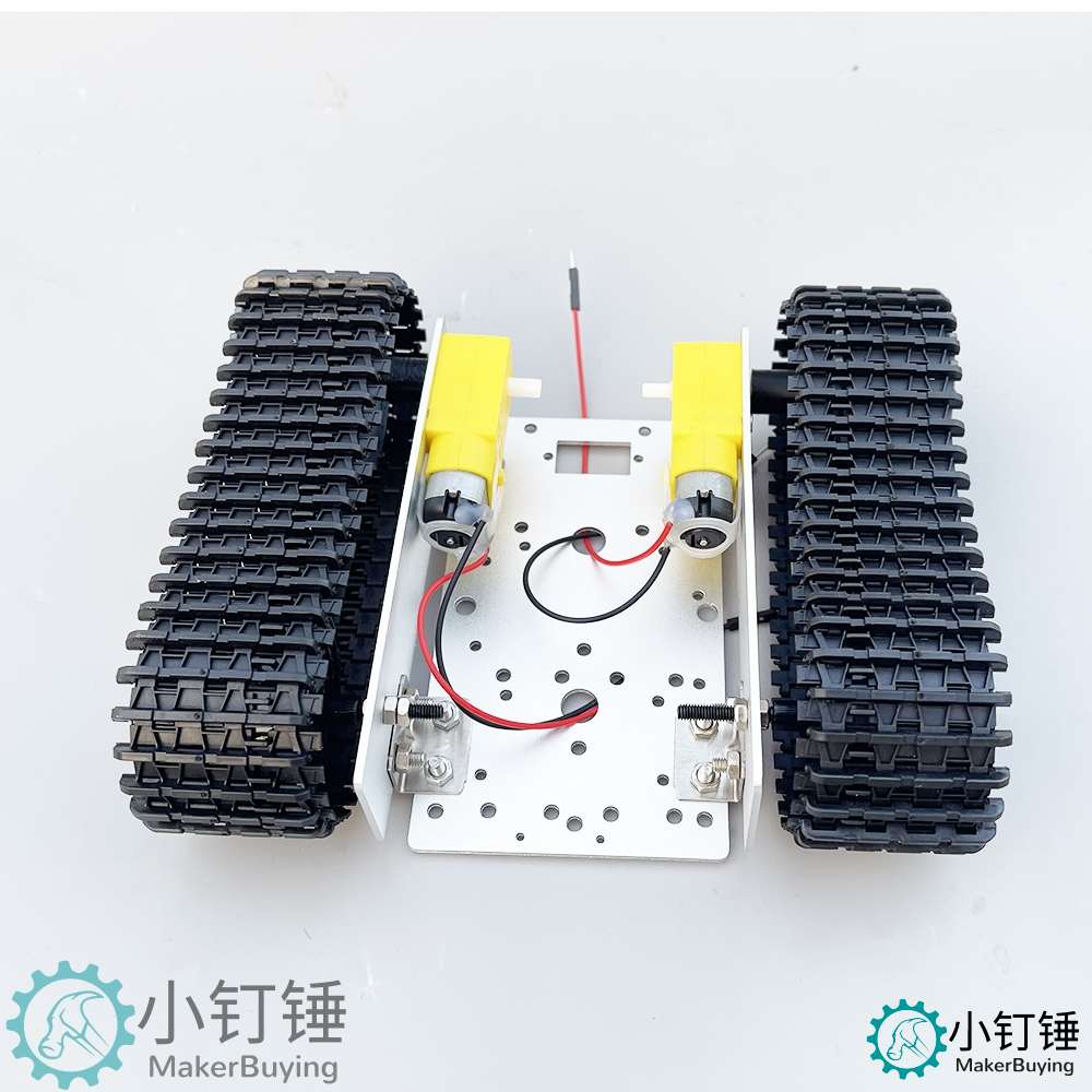 探月升级铝合拼装坦克机器人履带车底盘TT马达带线3-9v智能创客小车STEM教育SNX3 004