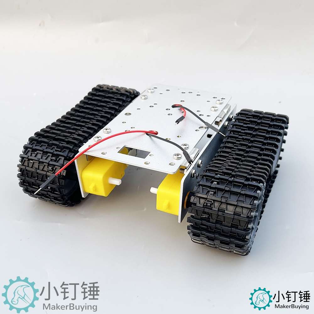 探月升级铝合拼装坦克机器人履带车底盘TT马达带线3-9v智能创客小车STEM教育SNX3 004