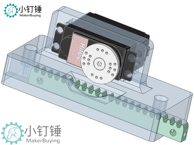 3DX5 mg996舵机推杆装置