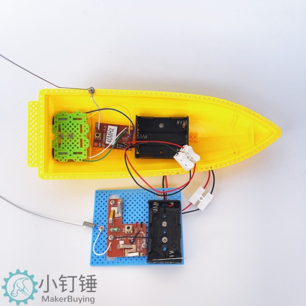 遥控船模 进前后退左右转双桨DIY小制作学生手工实验玩具益智 SNP111