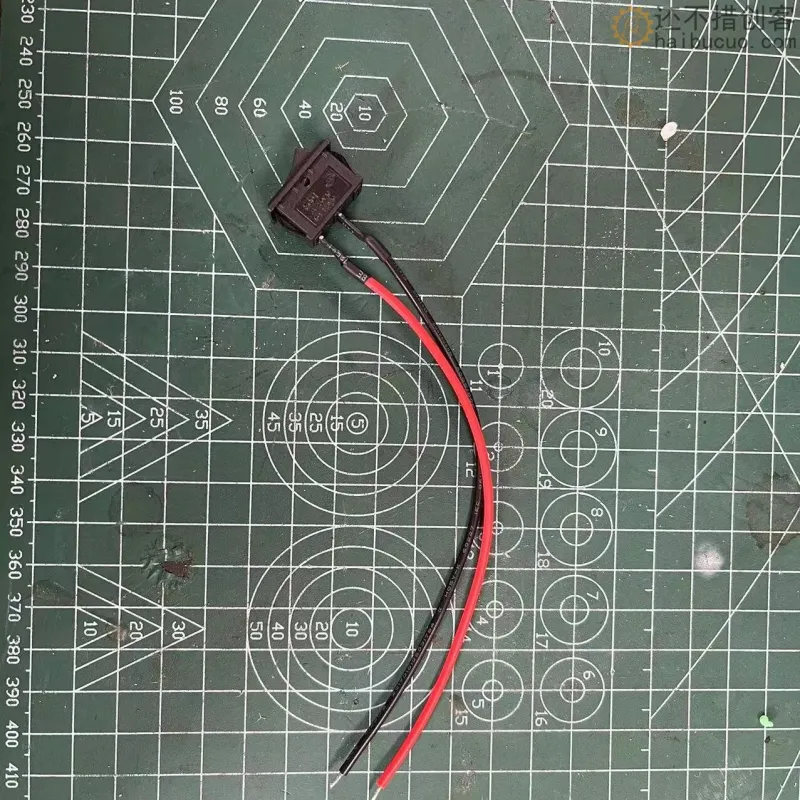 011 KCD1船型小开关带线SN1337    小电器开关21*15MM2脚带线焊线电源开关