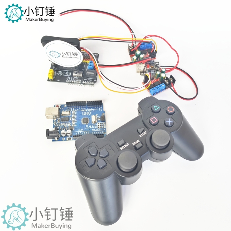 PS2控制arduino大功率5A麦克纳姆小车控制套件for arduino 全向轮控制SNAR85