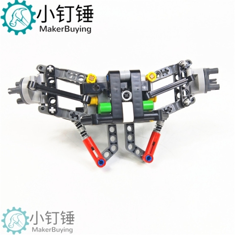国产小颗粒科技积木 前轮转向带减震差速器MOC模型 SNP78