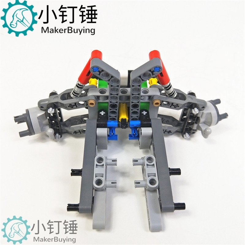 国产小颗粒科技积木 前轮转向带减震差速器MOC模型 SNP78