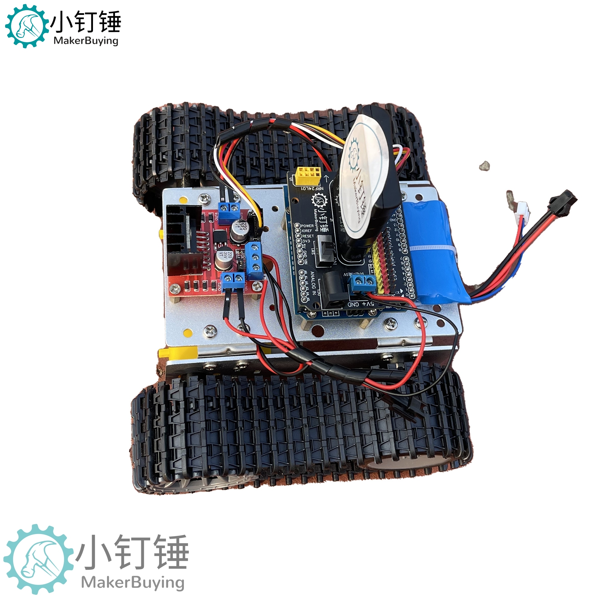 XDCT1拖拽编程探月ps2遥控坦克机器人米思齐Mind+for arduino开源创客小钉锤 SNAR15