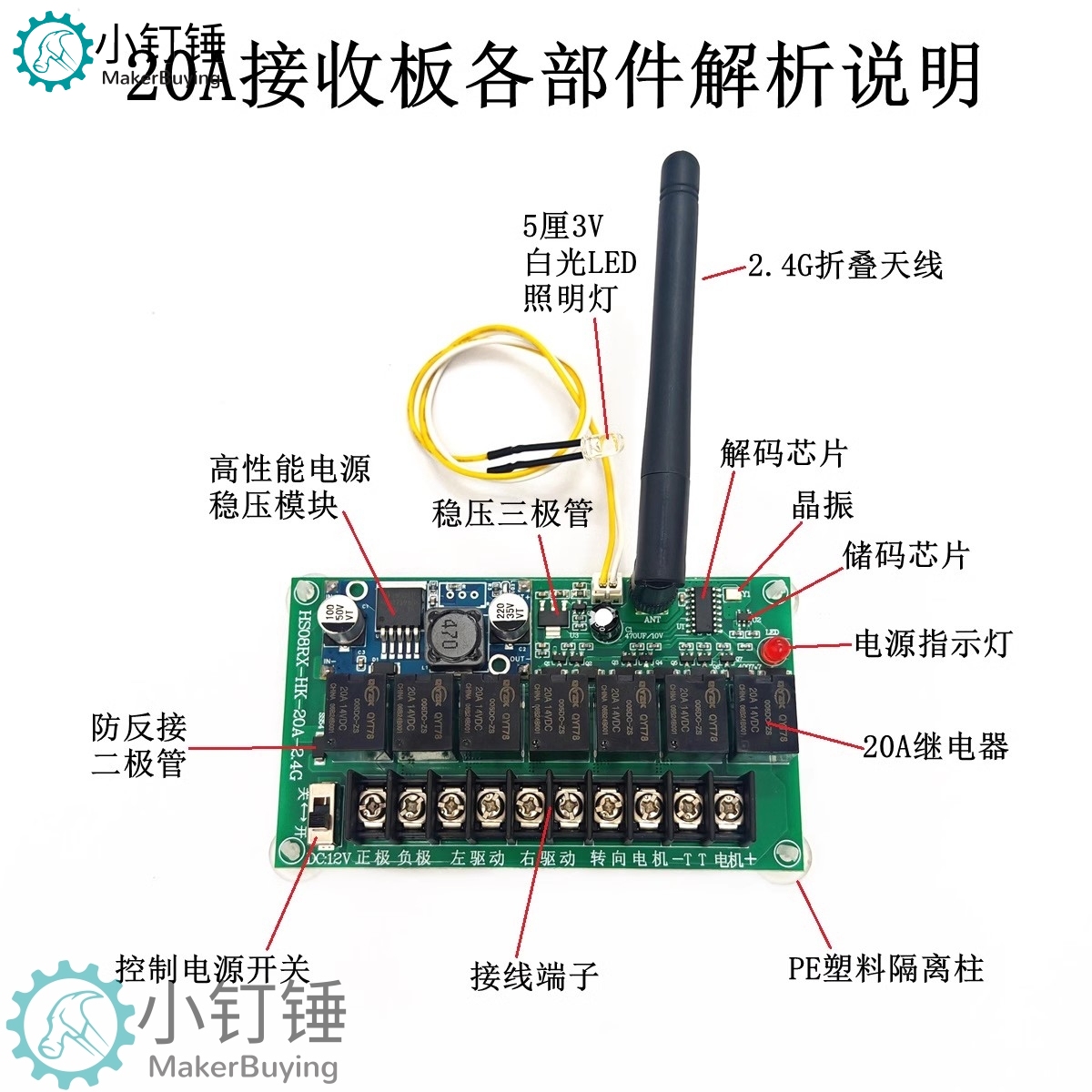 SNRM18 8通道2.4G混控20A格斗机器人车模船模四驱车改装配件创客DIY无线遥控模块