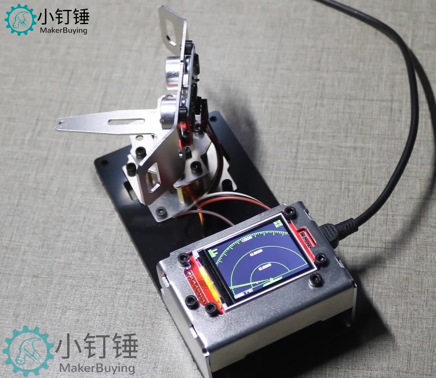 for arduino超声波雷达铝合金拼装制作套件探测 大中学生编程学习 SNAR24