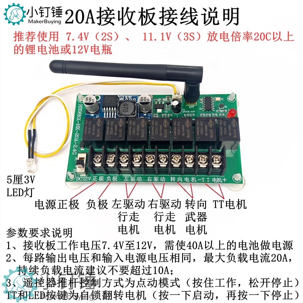 SNRM18 8通道2.4G混控20A格斗机器人车模船模四驱车改装配件创客DIY无线遥控模块