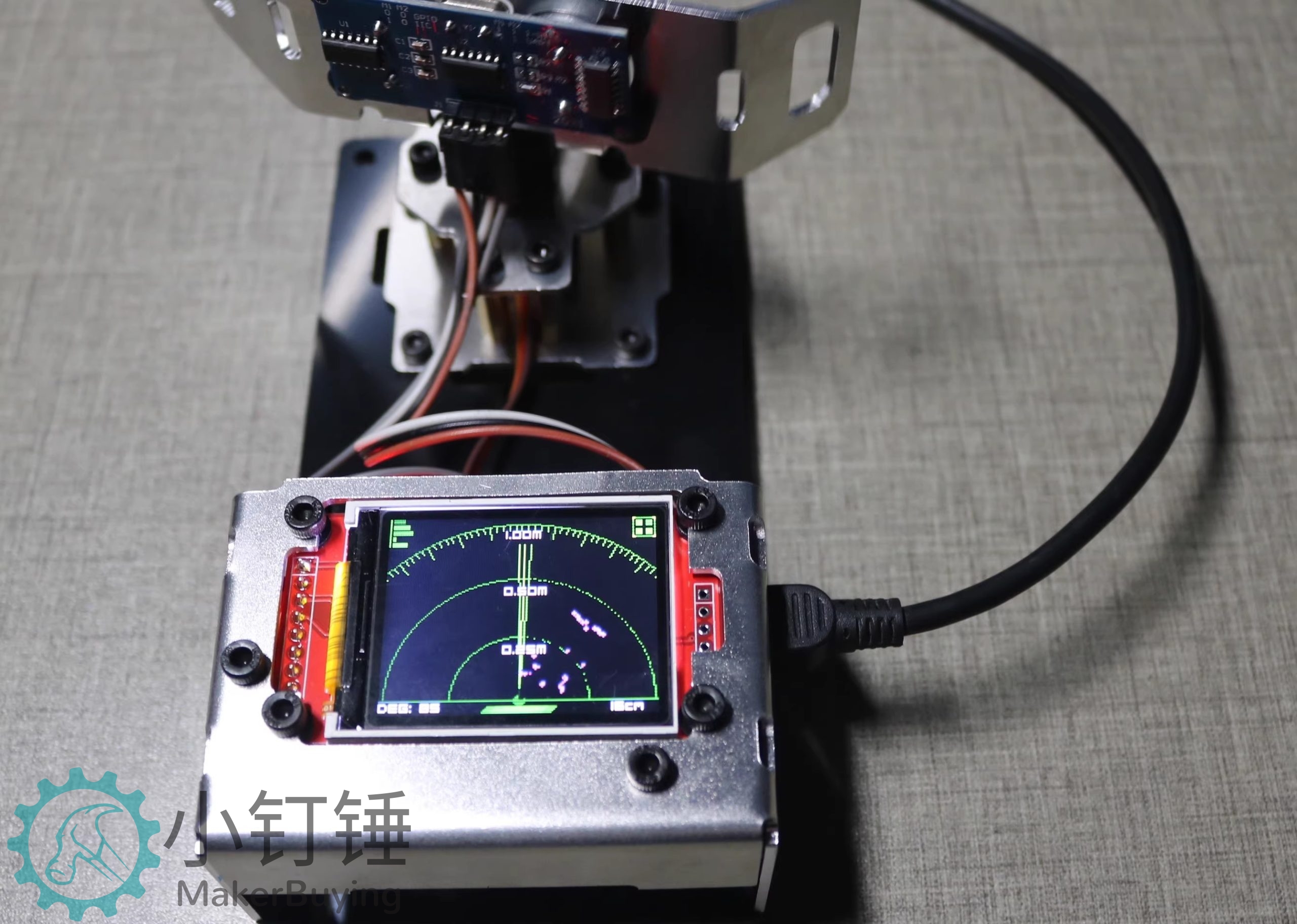 for arduino超声波雷达铝合金拼装制作套件探测 大中学生编程学习 SNAR24