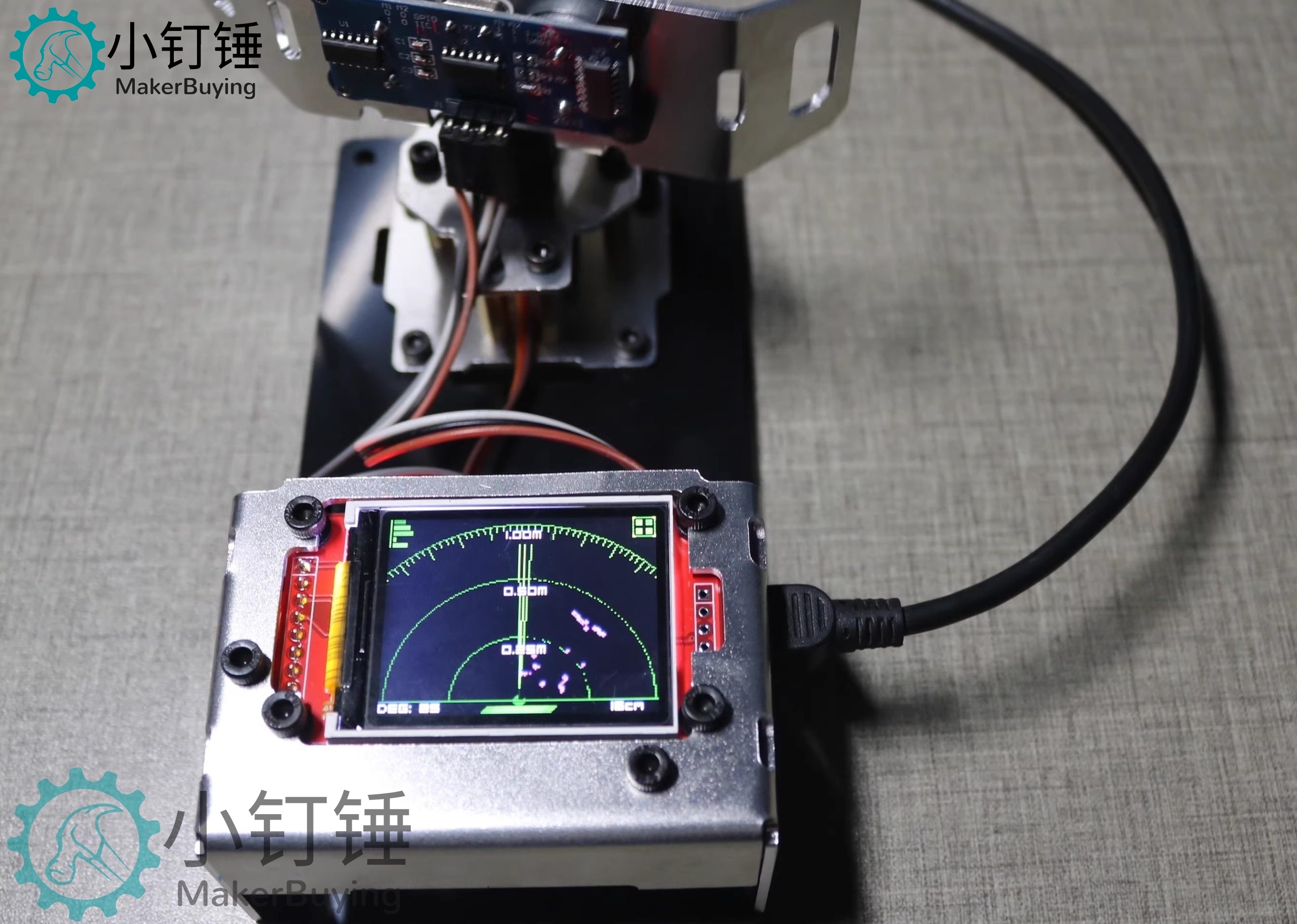 for arduino超声波雷达铝合金拼装制作套件探测 大中学生编程学习 SNAR24