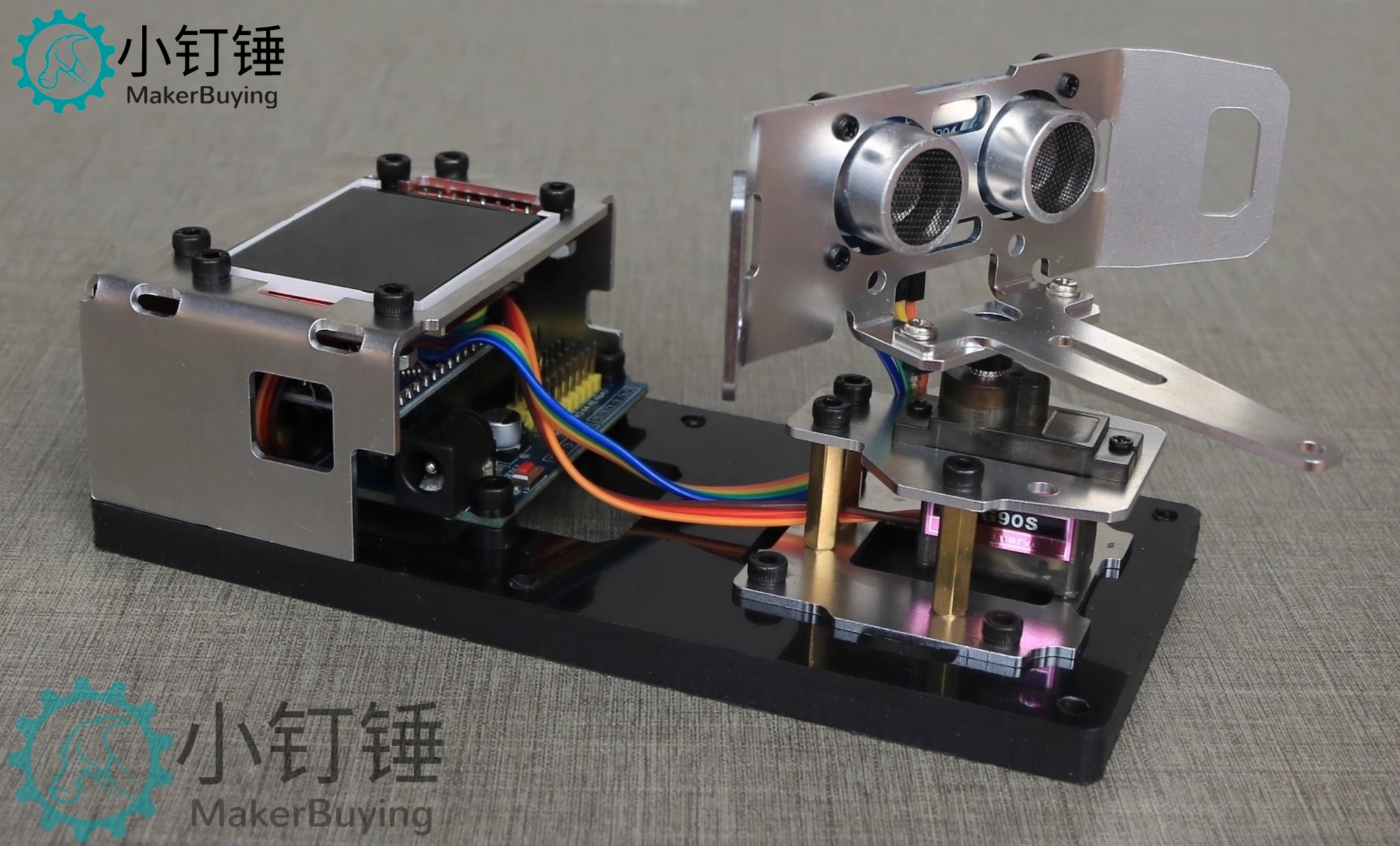 for arduino超声波雷达铝合金拼装制作套件探测 大中学生编程学习 SNAR24