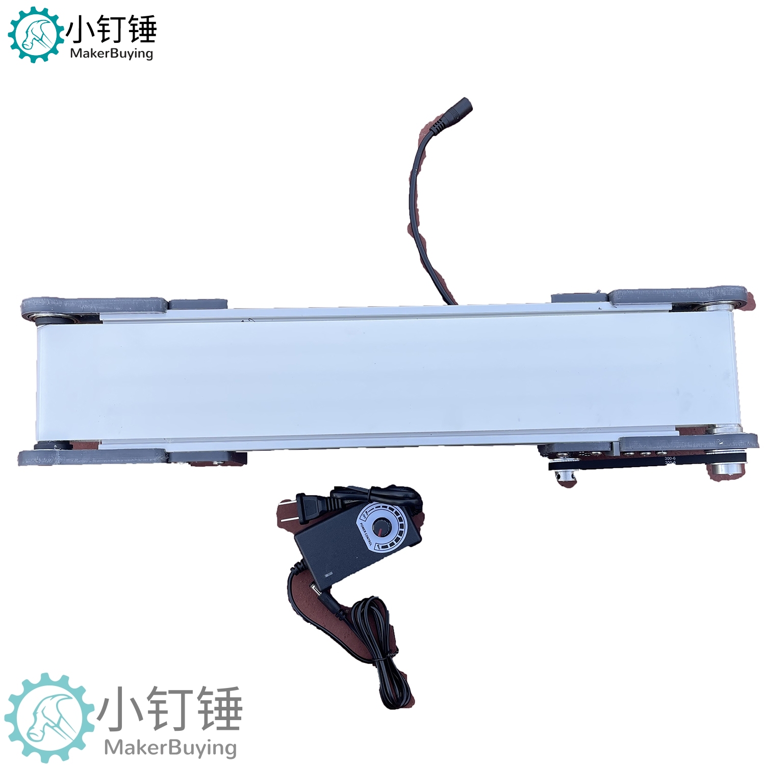 ZDH19 10*50白色皮带传送带PVC流水线单向调速电动科技制作升降电梯模型大中学生科普摩擦力实验