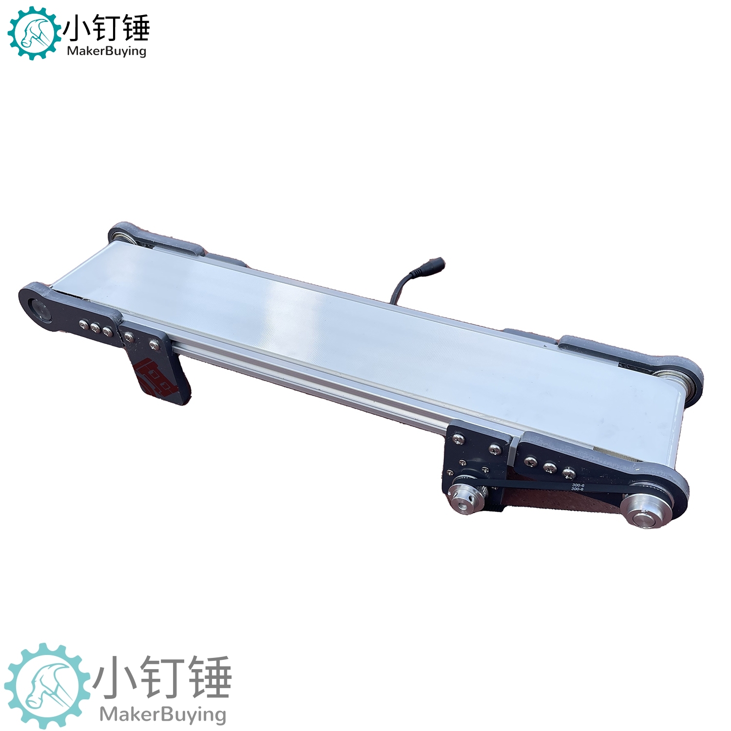 ZDH19 10*50白色皮带传送带PVC流水线单向调速电动科技制作升降电梯模型大中学生科普摩擦力实验