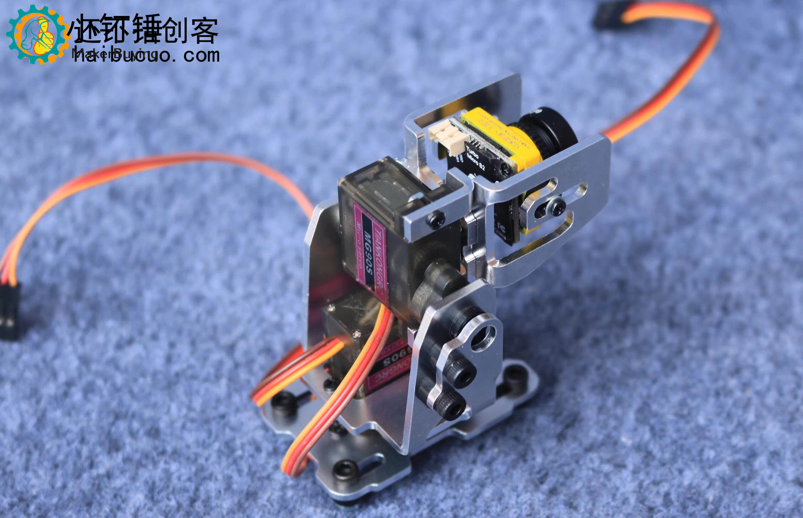 mg90s舵机云台支架 天空端 FPV头追 双轴云台 FPV云台 航模摄像头云台1 SNAM9400 侧边固定 不带摄像头
