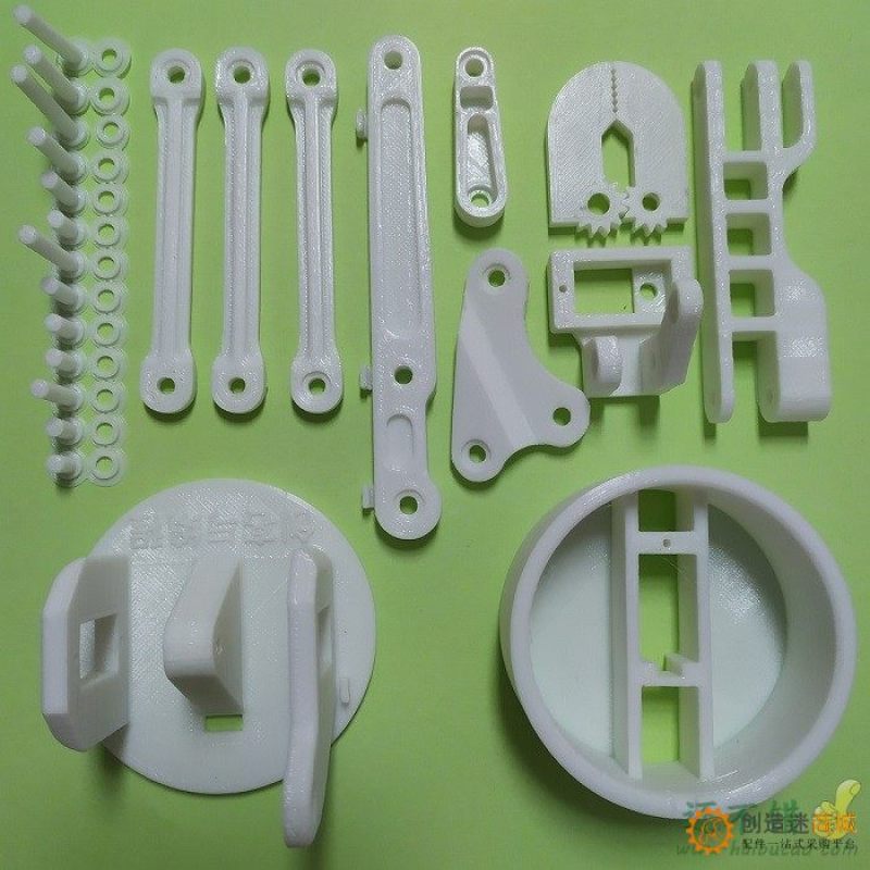3D打印白色四自由度机械臂 DIY机器人 拼装 3D打印产品 SG90